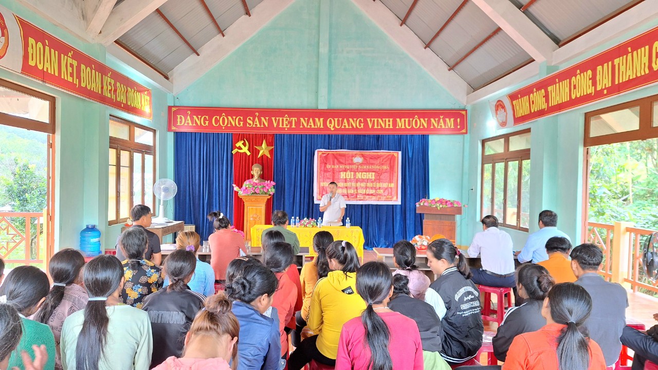 UBMTTQVN xã Sông Trà tổ chức tuyên truyền Nghị quyết Đại hội MTTQVN xã lần thứ IX, nhiệm kỳ 2024 - 2029